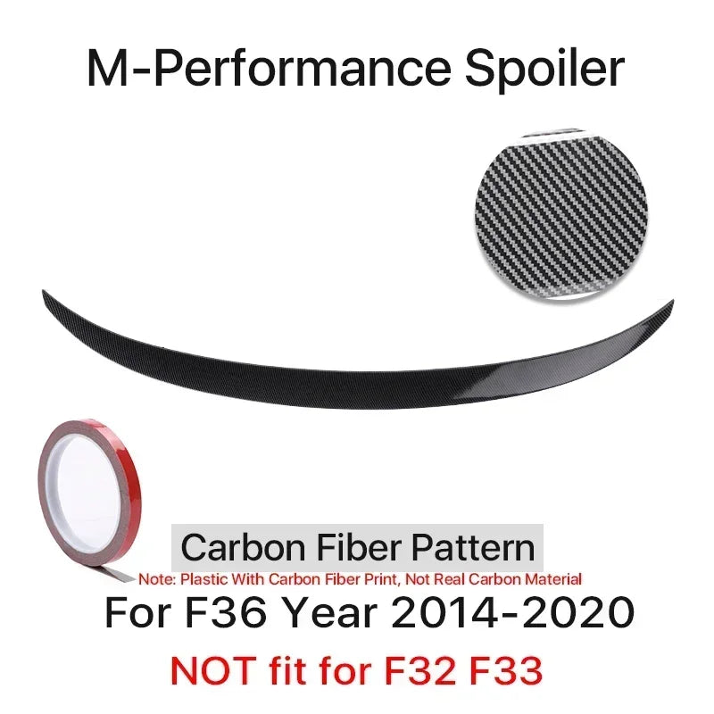 Rear Trunk Spoiler Bumper Lip For BMW 4 Series F32 F33 F36 Carbon Fiber PSM M4 MP Style Wing Tail Kit 2014-2020 Gloss Black