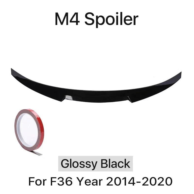 Rear Trunk Spoiler Bumper Lip For BMW 4 Series F32 F33 F36 Carbon Fiber PSM M4 MP Style Wing Tail Kit 2014-2020 Gloss Black